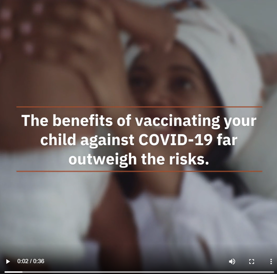 Social Media Video Encouraging COVID19 Vaccinations for Children